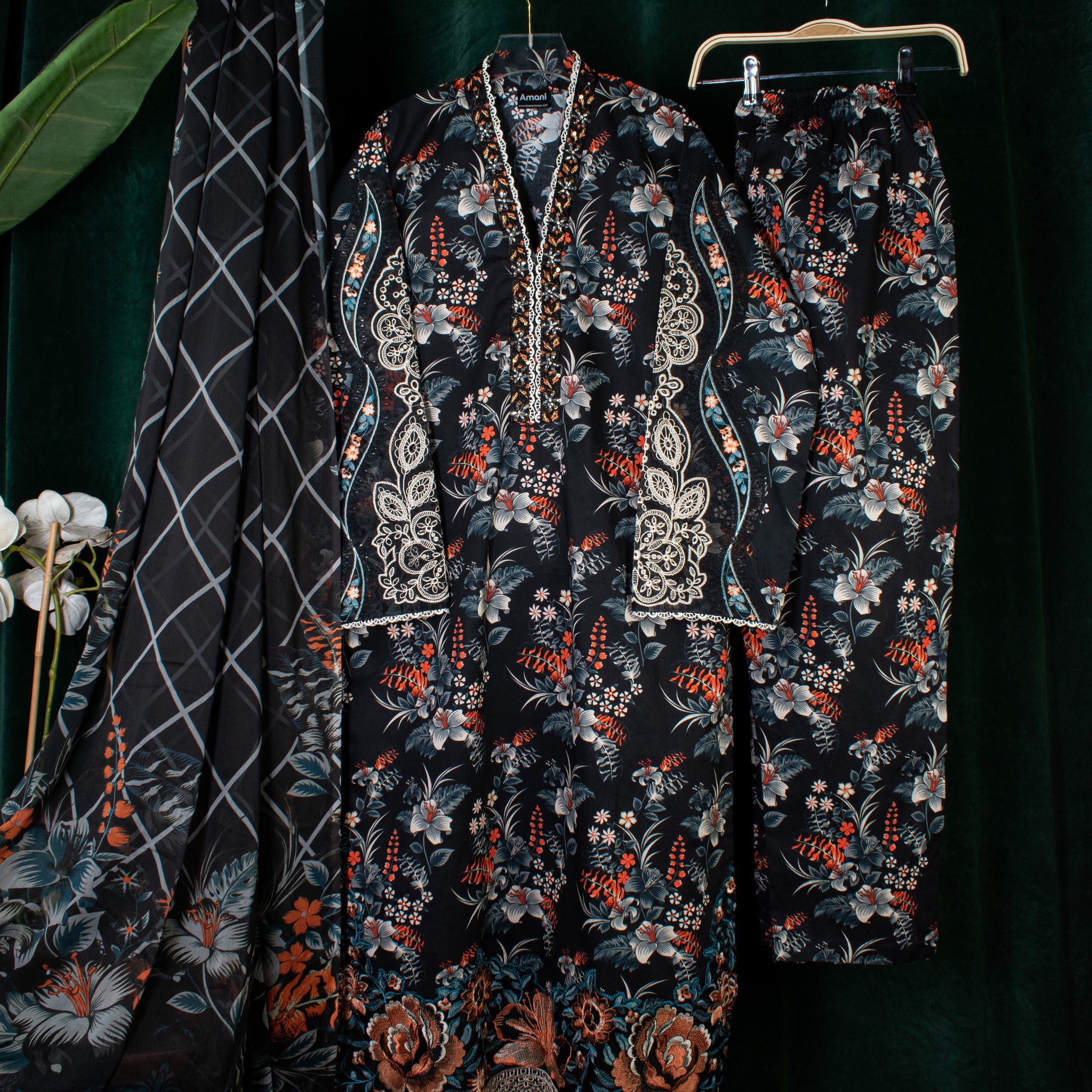 Floral Whispers  - Stitched 3 Piece
