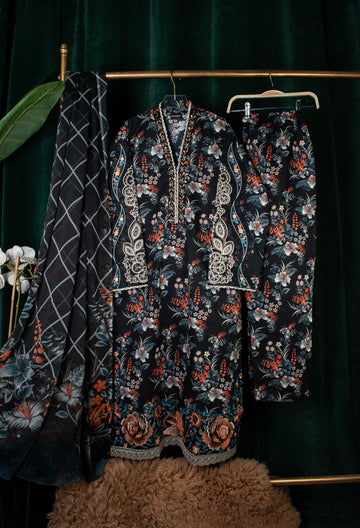 Floral Whispers  - Stitched 3 Piece
